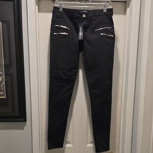 Chocolate Black Pants with Zippers